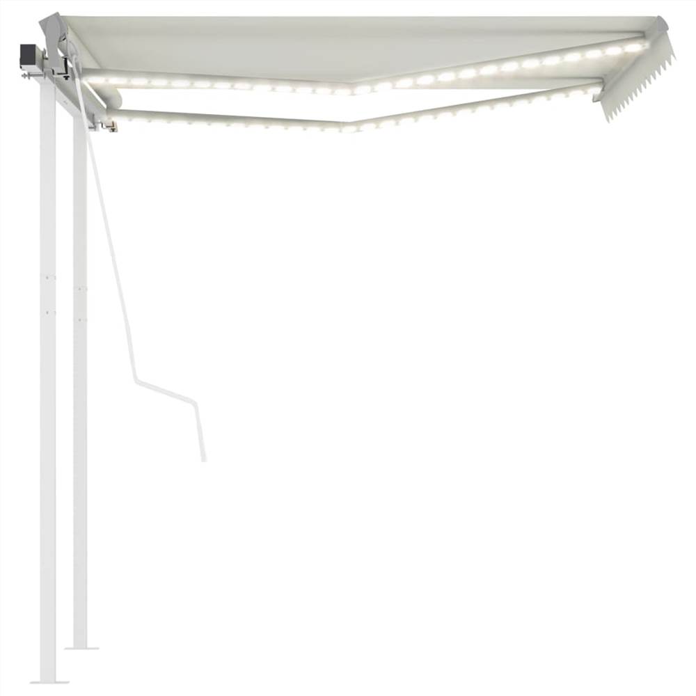 Automatic Awning with LED&Wind Sensor 3x2.5 m Cream
