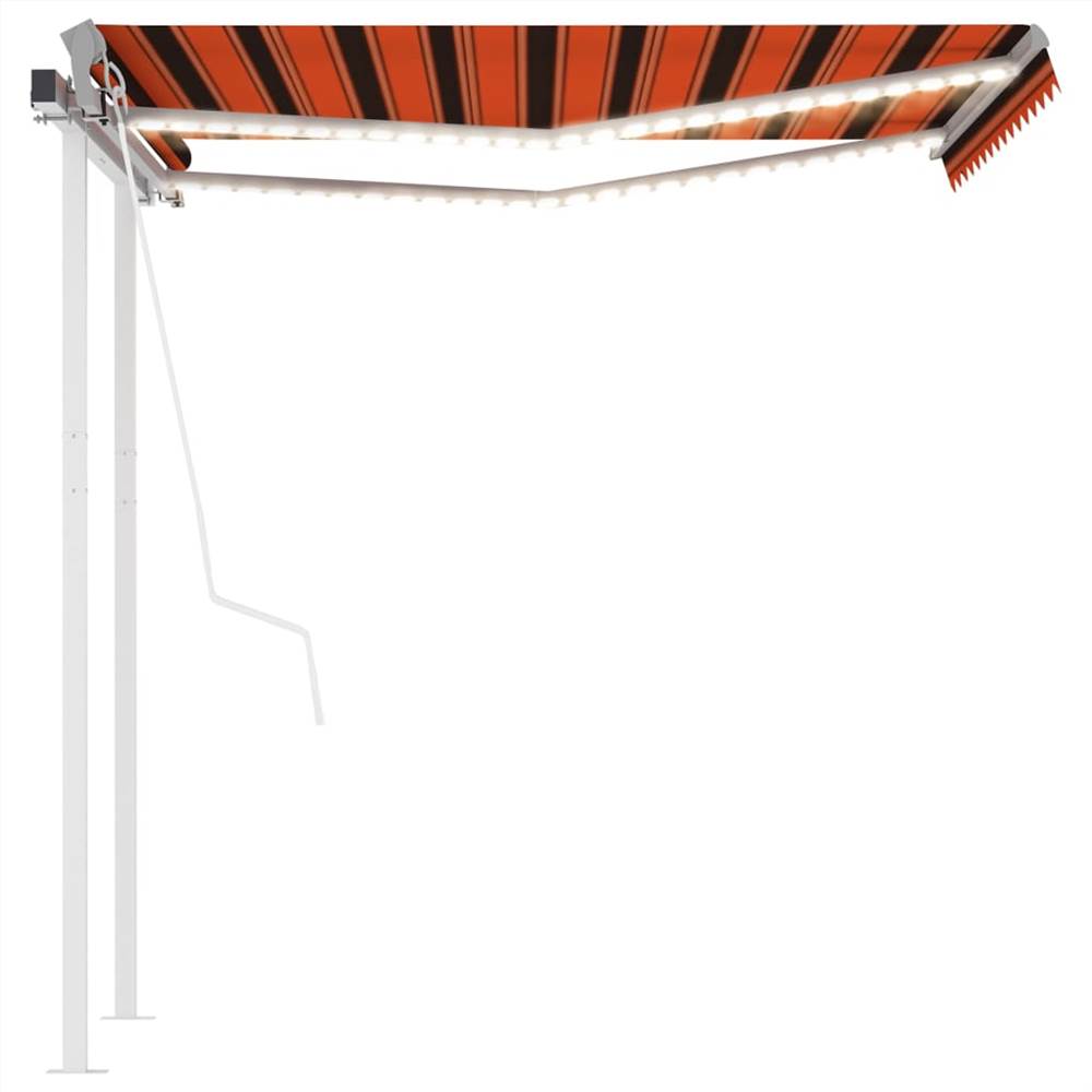 Automatic Awning with LED&Wind Sensor 3x2.5 m Orange&Brown