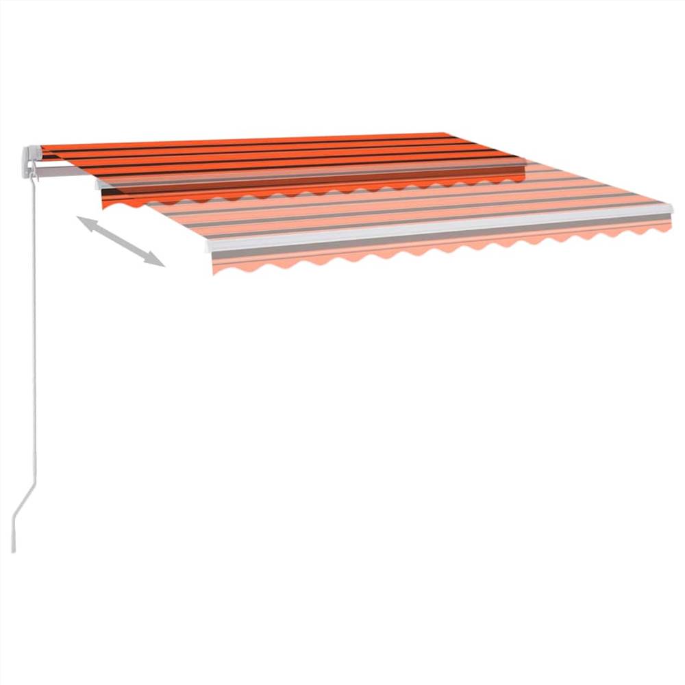 Automatic Awning with LED&Wind Sensor 3x2.5 m Orange&Brown