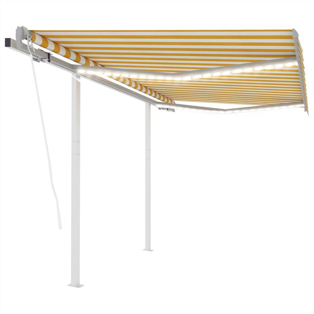 

Automatic Awning with LED&Wind Sensor 3x2.5 m Yellow&White