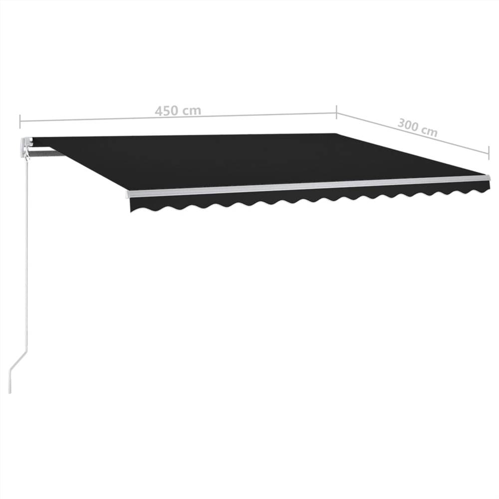 Automatic Awning with LED&Wind Sensor 4.5x3 m Anthracite