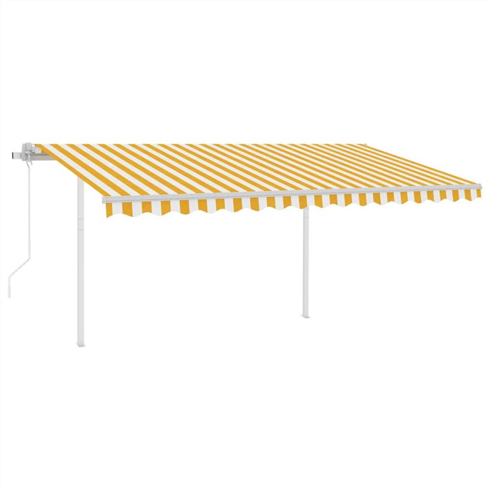 Automatic Awning with LED&Wind Sensor 4.5x3 m Yellow&White