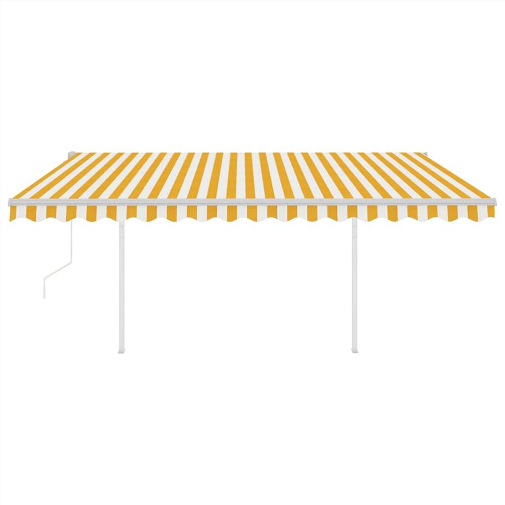Automatic Awning with LED&Wind Sensor 4.5x3 m Yellow&White
