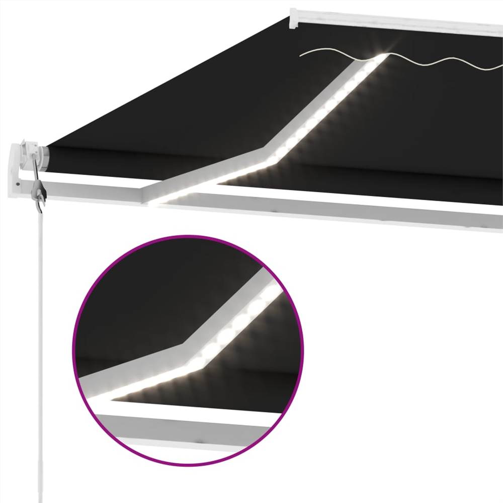 Automatic Awning with LED&Wind Sensor 400x350 cm Anthracite