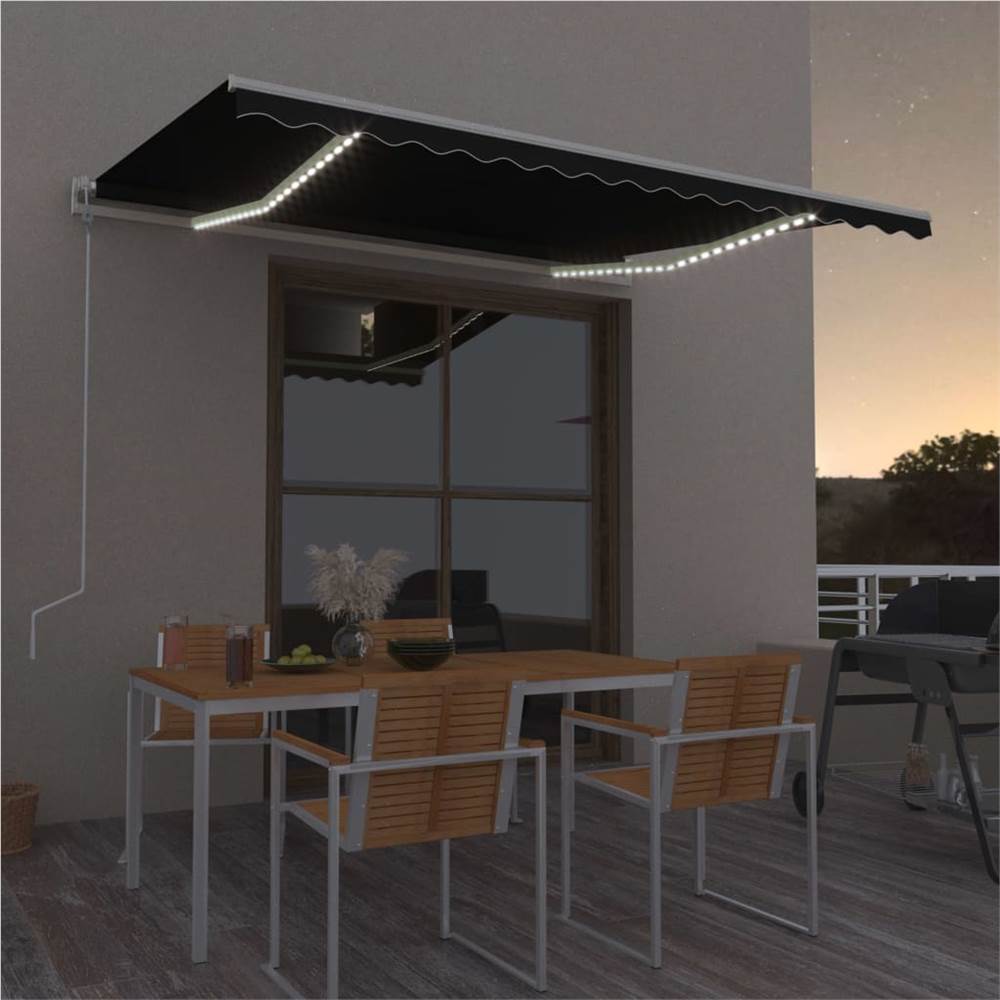 

Automatic Awning with LED&Wind Sensor 400x350 cm Anthracite