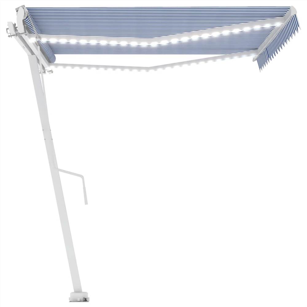 

Automatic Awning with LED&Wind Sensor 450x300 cm Blue and White