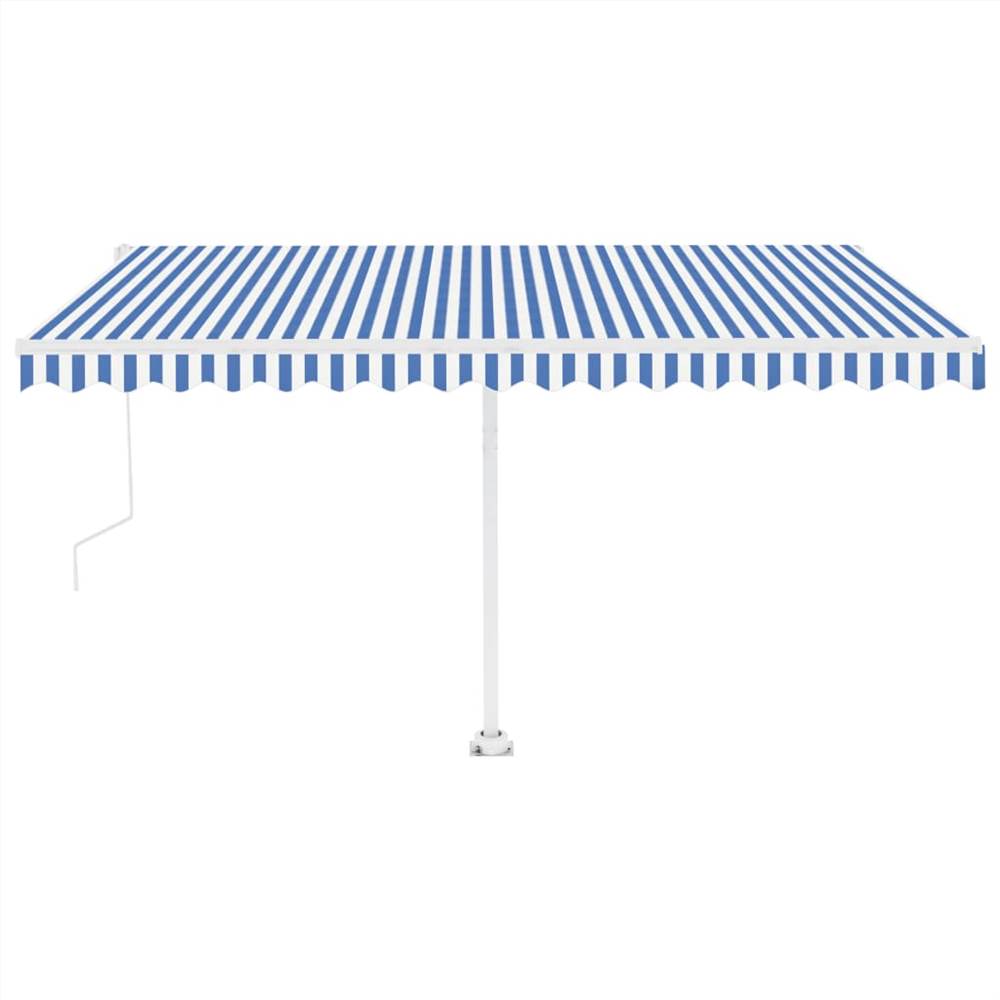 

Automatic Awning with LED&Wind Sensor 450x350 cm Blue and White