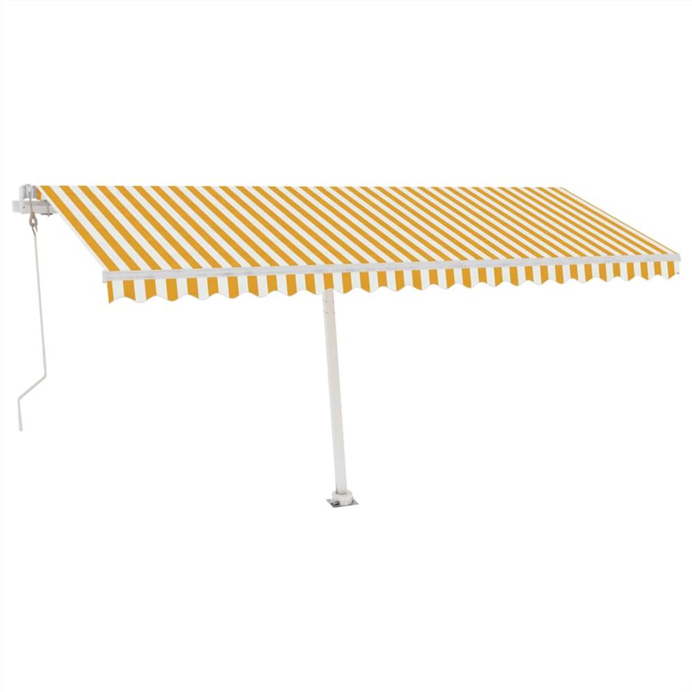 

Automatic Awning with LED&Wind Sensor 500x300 cm Yellow/White