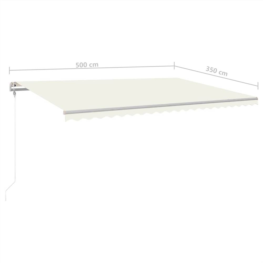 Automatic Awning with LED&Wind Sensor 500x350 cm Cream