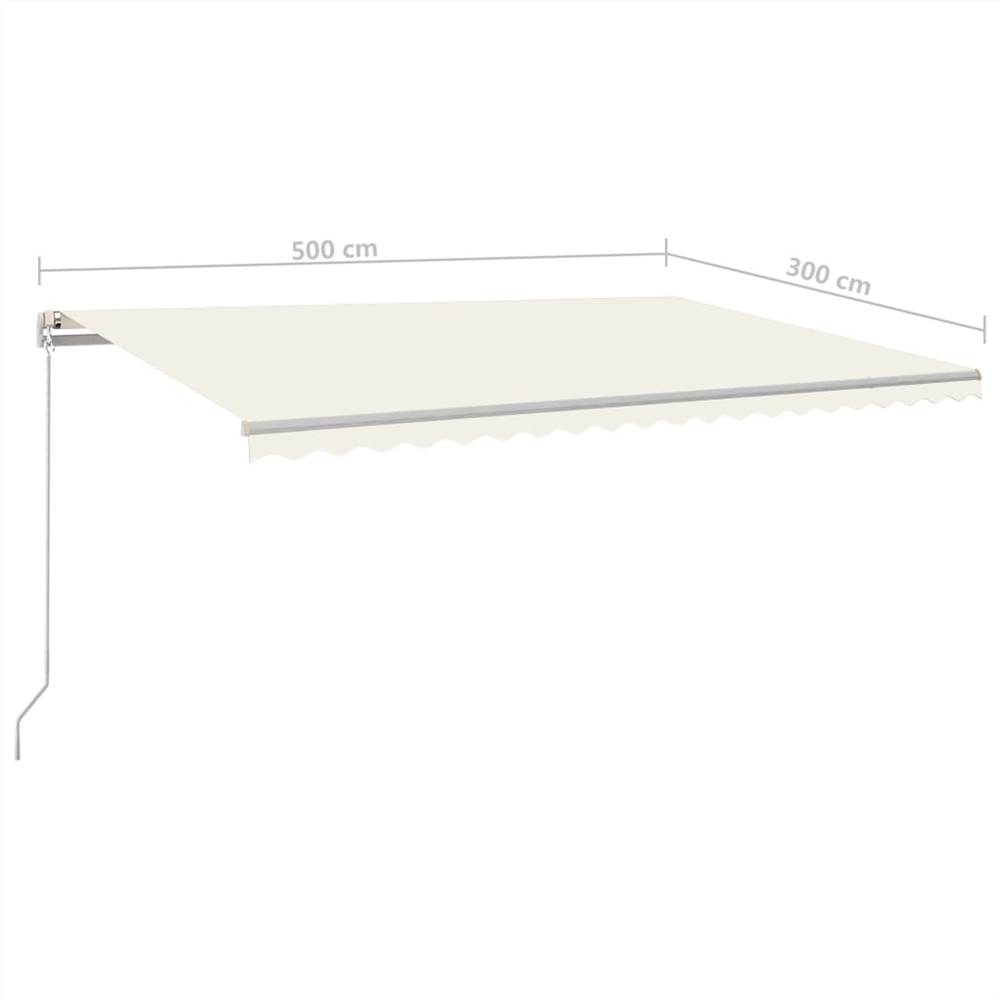 Automatic Awning with LED&Wind Sensor 5x3 m Cream