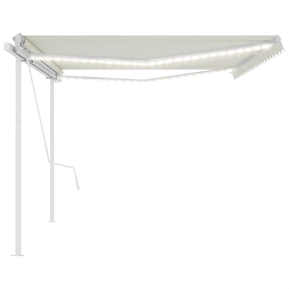 Automatic Awning with LED&Wind Sensor 5x3 m Cream