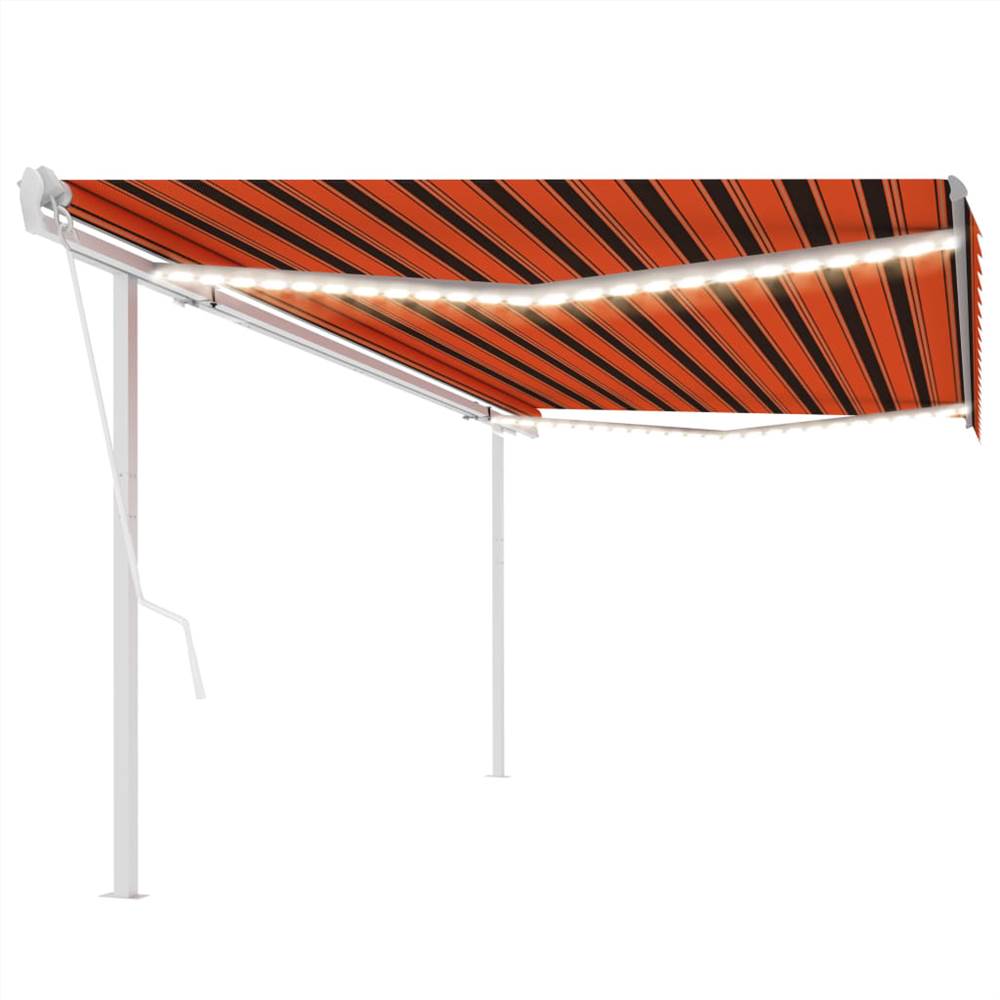 

Automatic Awning with LED&Wind Sensor 5x3 m Orange&Brown