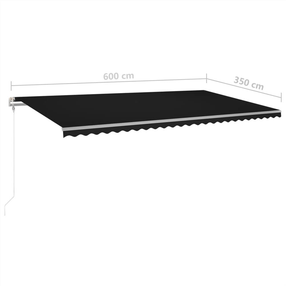 Automatic Awning with LED&Wind Sensor 600x350 cm Anthracite