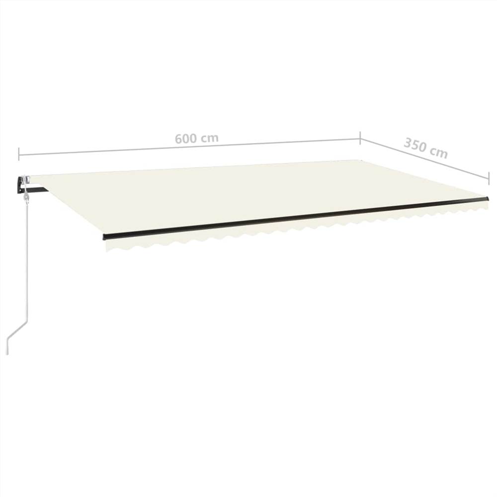 Automatic Awning with LED&Wind Sensor 600x350 cm Cream