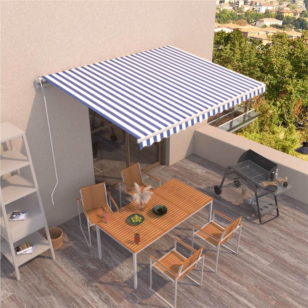 

Automatic Retractable Awning 450x350 cm Blue and White