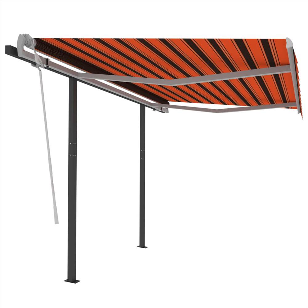 

Automatic Retractable Awning with Posts 3.5x2.5 m Orange&Brown
