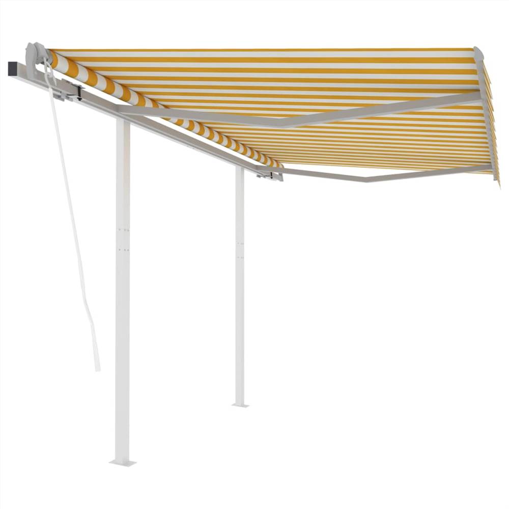 

Automatic Retractable Awning with Posts 3.5x2.5 m Yellow&White