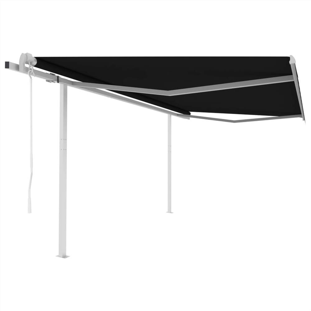Automatic Retractable Awning with Posts 4.5x3 m Anthracite