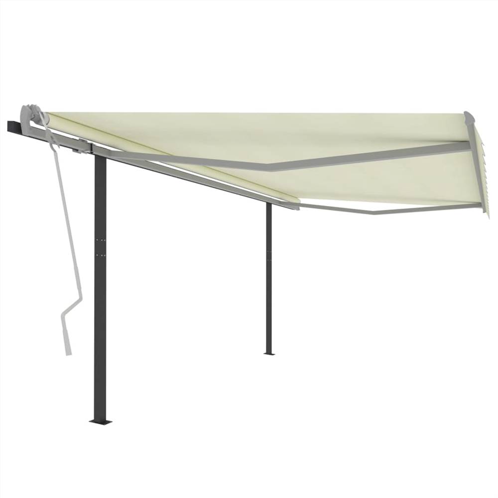 

Automatic Retractable Awning with Posts 4.5x3 m Cream