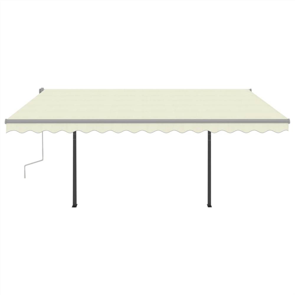 Automatic Retractable Awning with Posts 4.5x3 m Cream