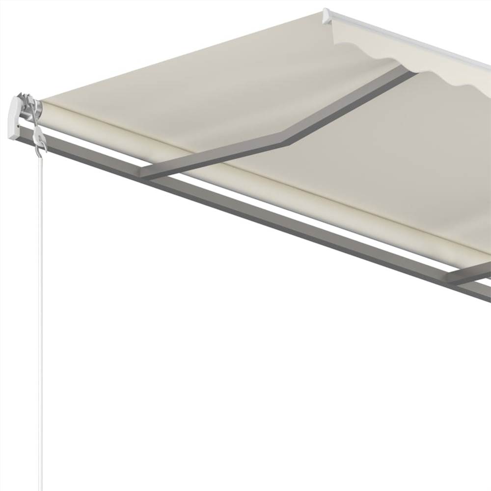 Automatic Retractable Awning with Posts 4.5x3 m Cream