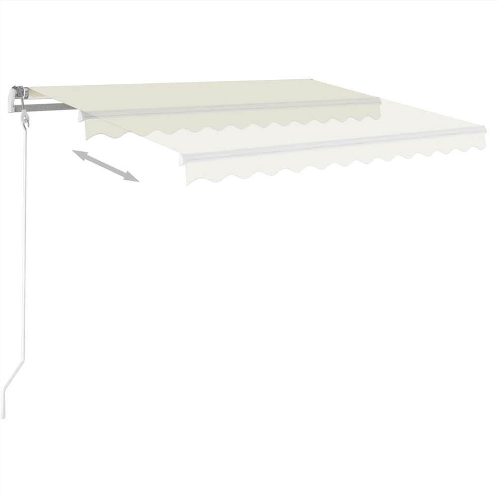 Automatic Retractable Awning with Posts 4.5x3 m Cream