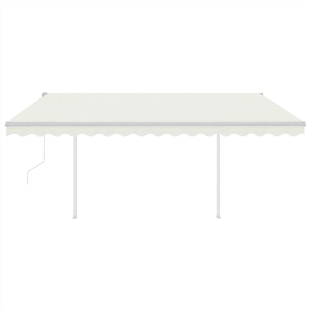 Automatic Retractable Awning with Posts 4.5x3 m Cream