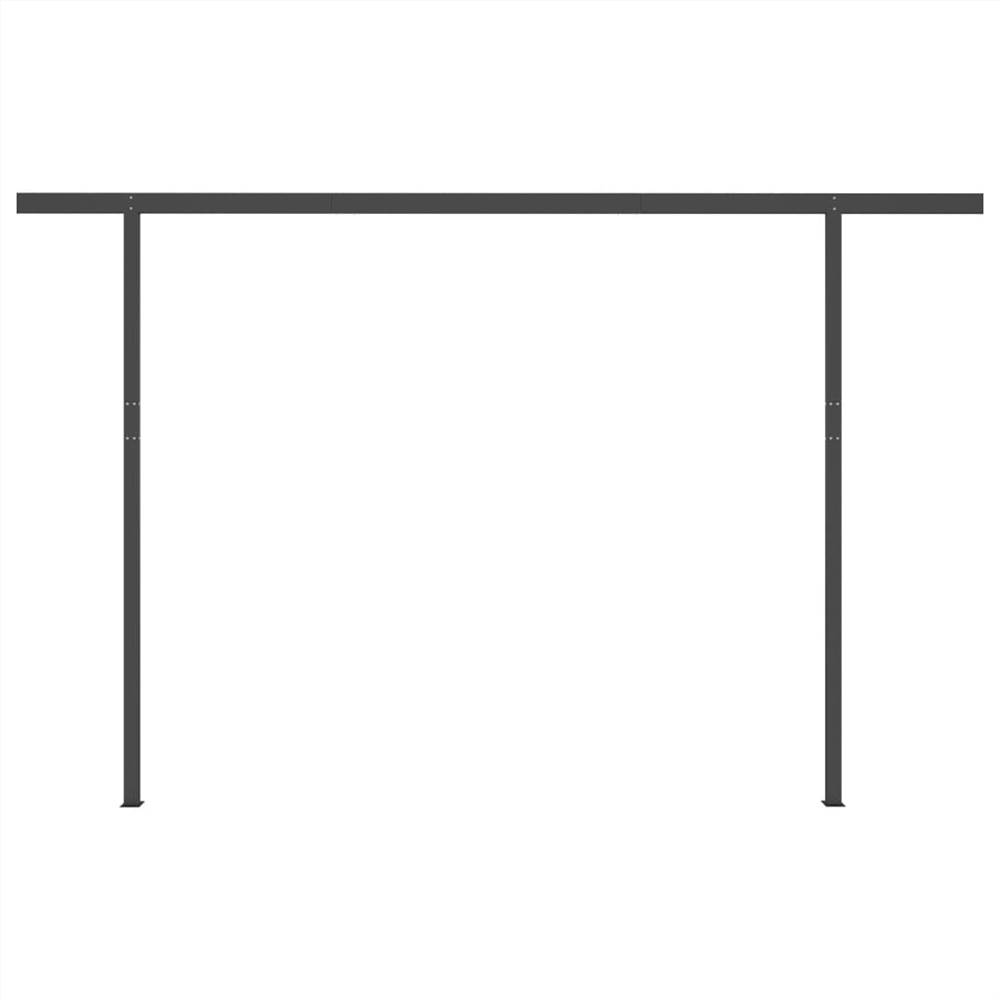 Automatic Retractable Awning with Posts 4.5x3 m Orange & Brown
