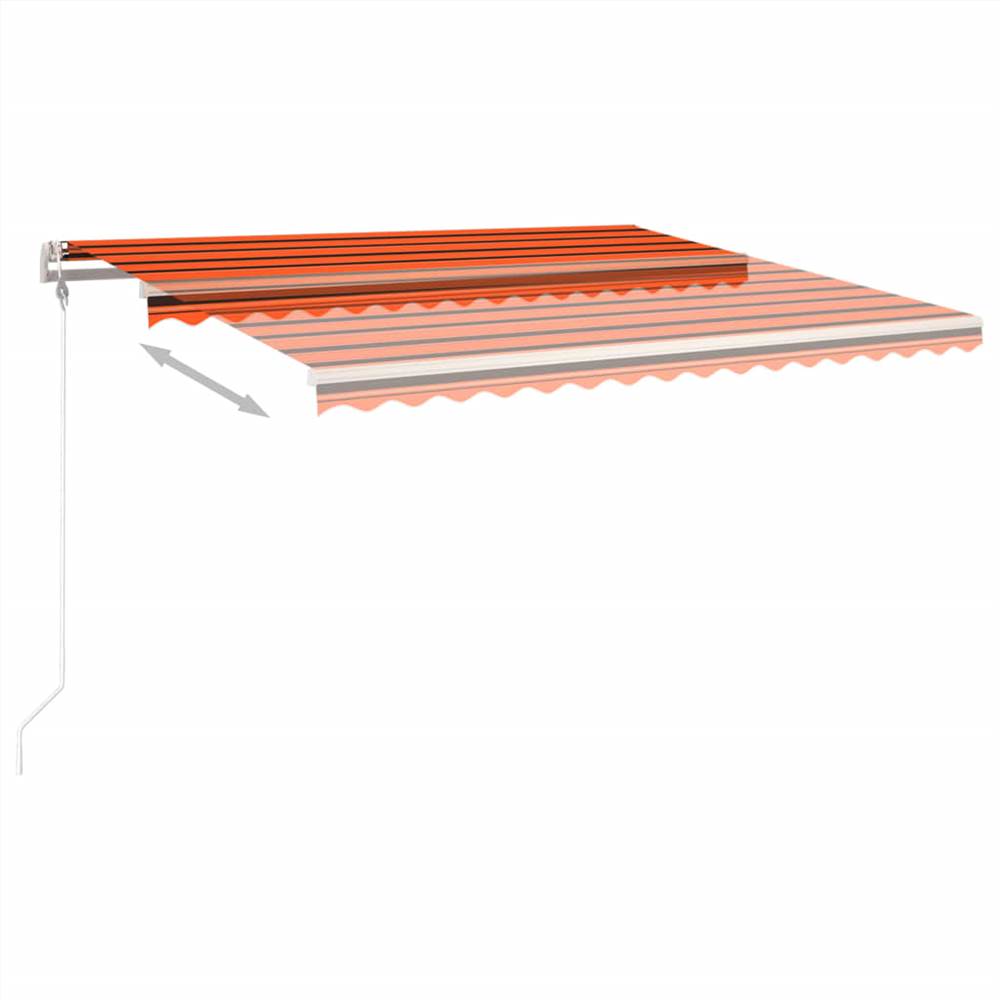 Automatic Retractable Awning with Posts 4.5x3 m Orange&Brown