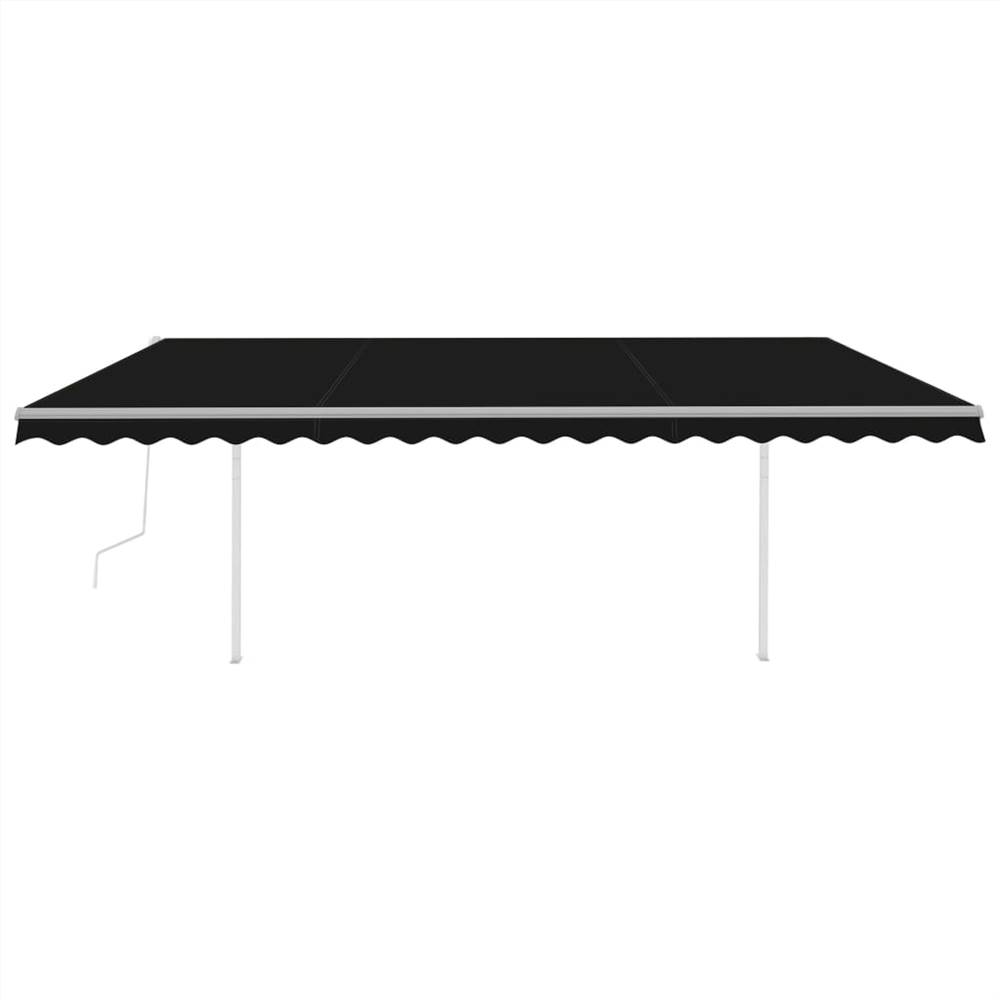 Automatic Retractable Awning with Posts 5x3.5 m Anthracite
