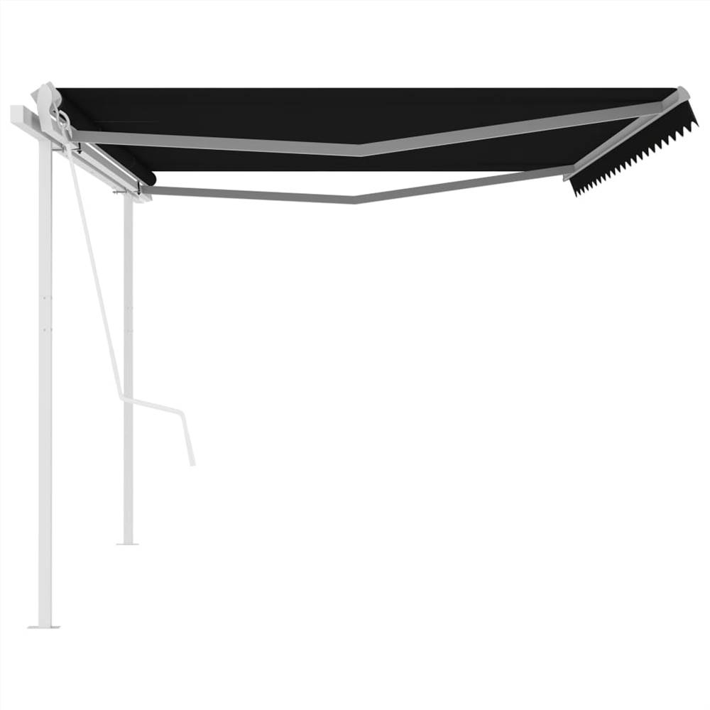 Automatic Retractable Awning with Posts 5x3.5 m Anthracite