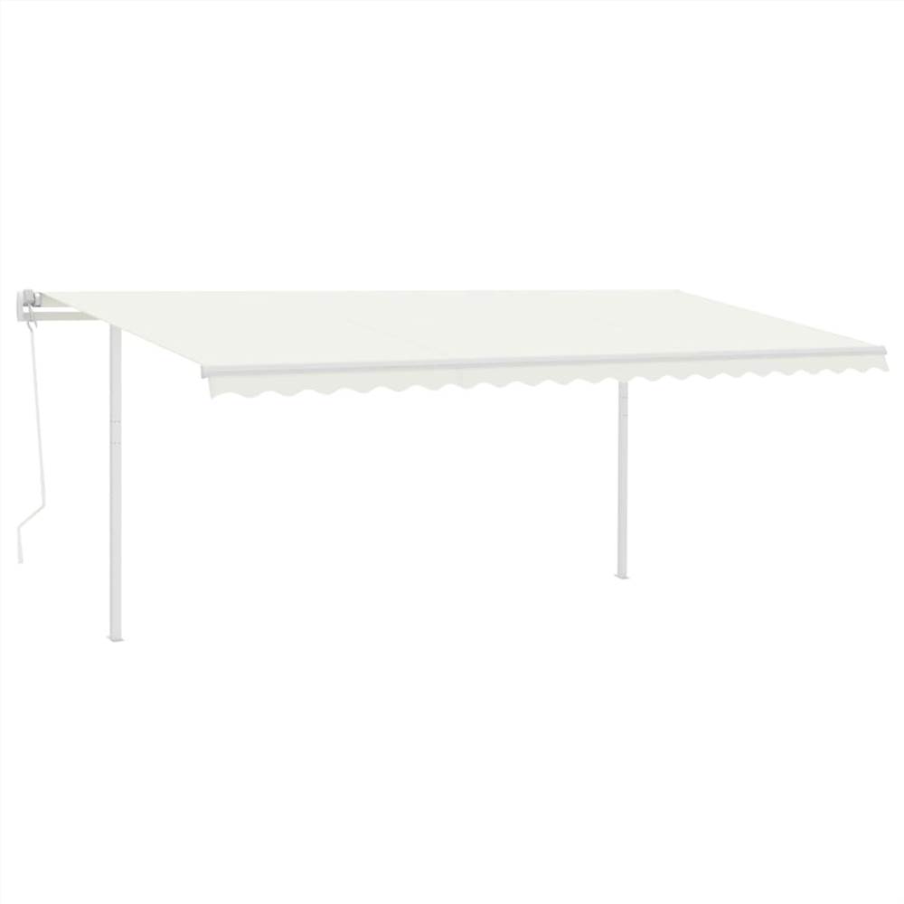 Automatic Retractable Awning with Posts 5x3.5 m Cream