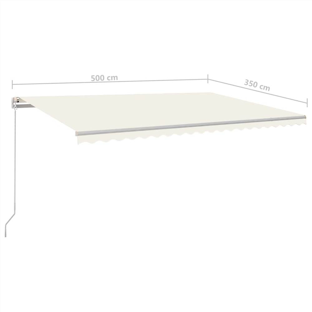 Automatic Retractable Awning with Posts 5x3.5 m Cream