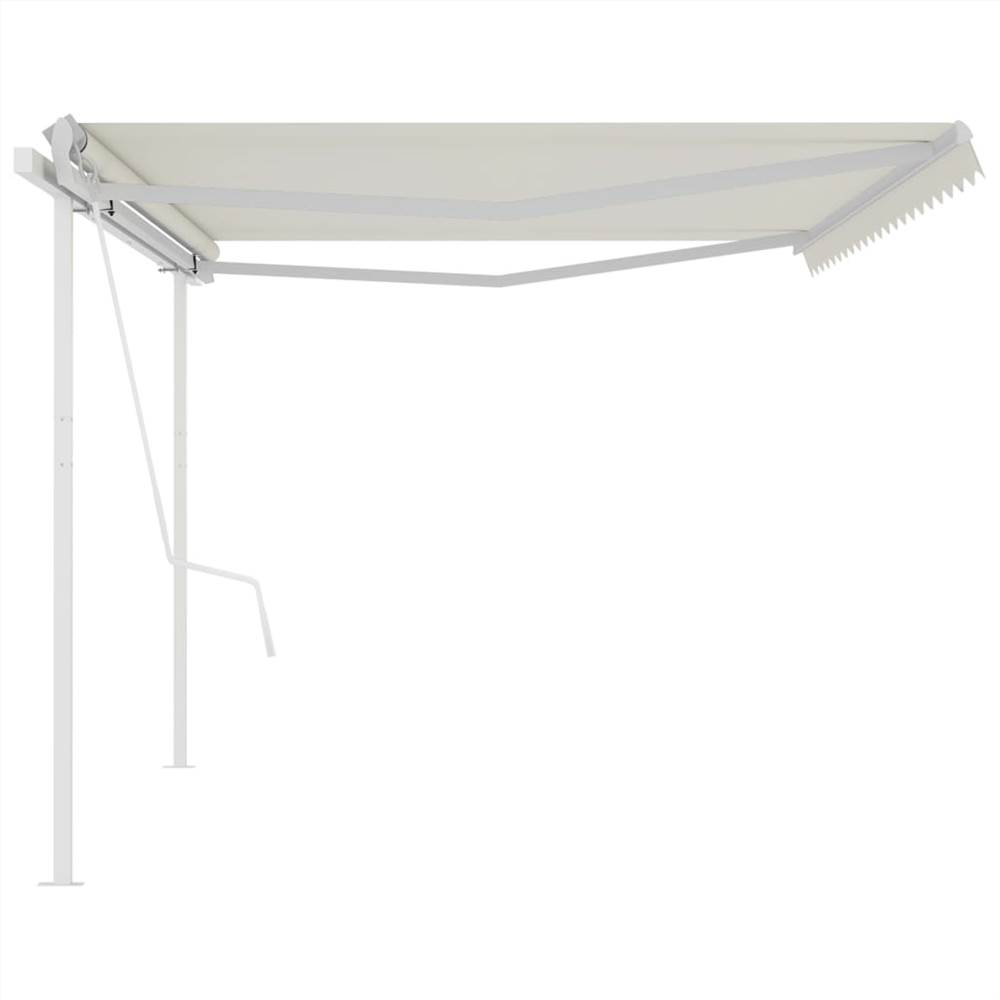 Automatic Retractable Awning with Posts 5x3.5 m Cream