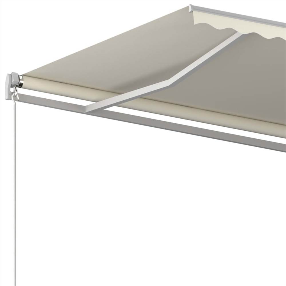Automatic Retractable Awning with Posts 5x3.5 m Cream