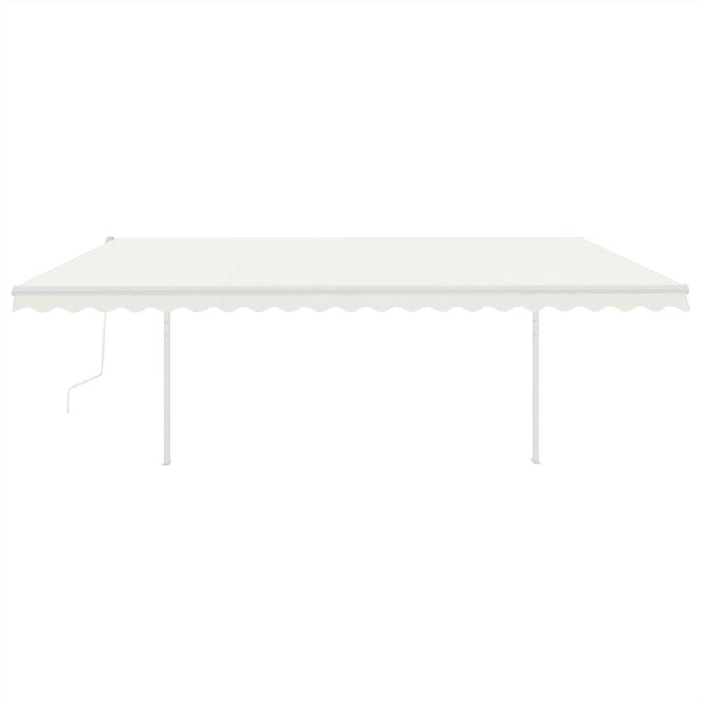 Automatic Retractable Awning with Posts 5x3 m Cream