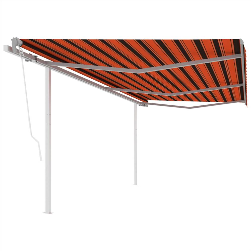 

Automatic Retractable Awning with Posts 6x3 m Orange&Brown