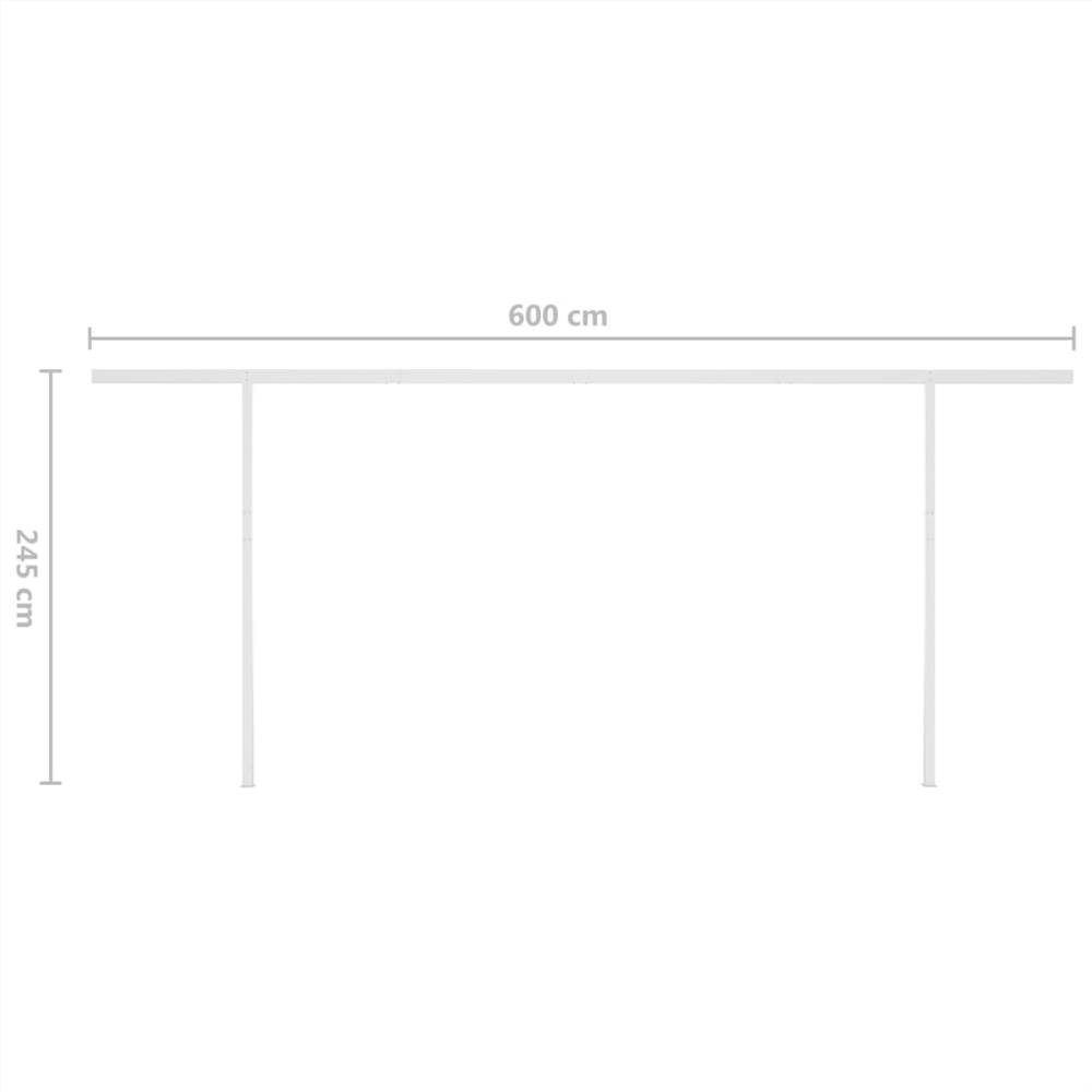 Automatic Retractable Awning with Posts 6x3 m Orange&Brown
