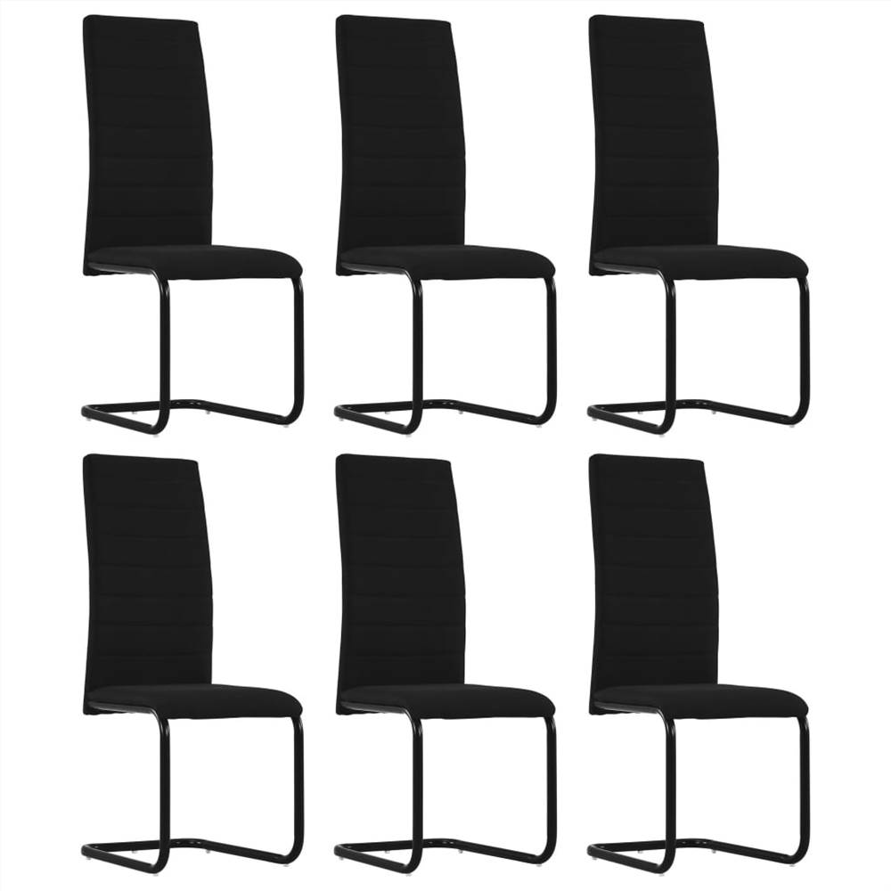 

Cantilever Dining Chairs 6 pcs Black Fabric