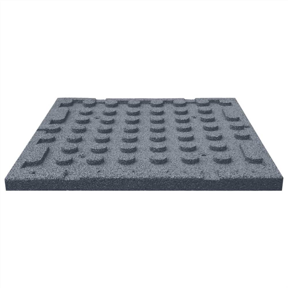 Fall Protection Tiles 18 pcs Rubber 50x50x3 cm Grey