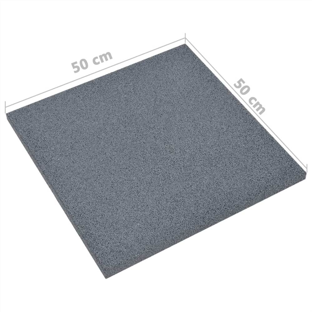 Fall Protection Tiles 18 pcs Rubber 50x50x3 cm Grey