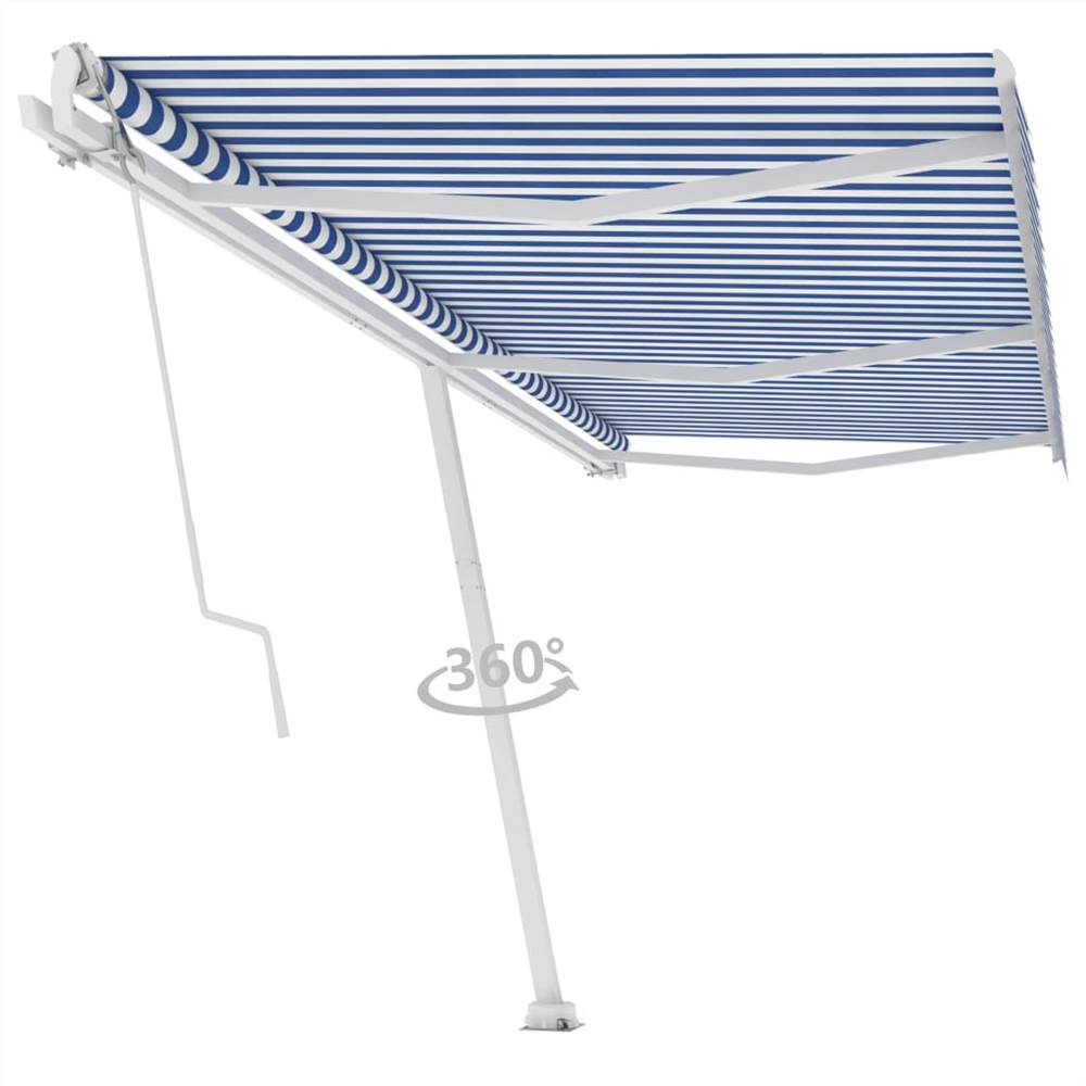 Freestanding Automatic Awning 600x300cm Blue/White