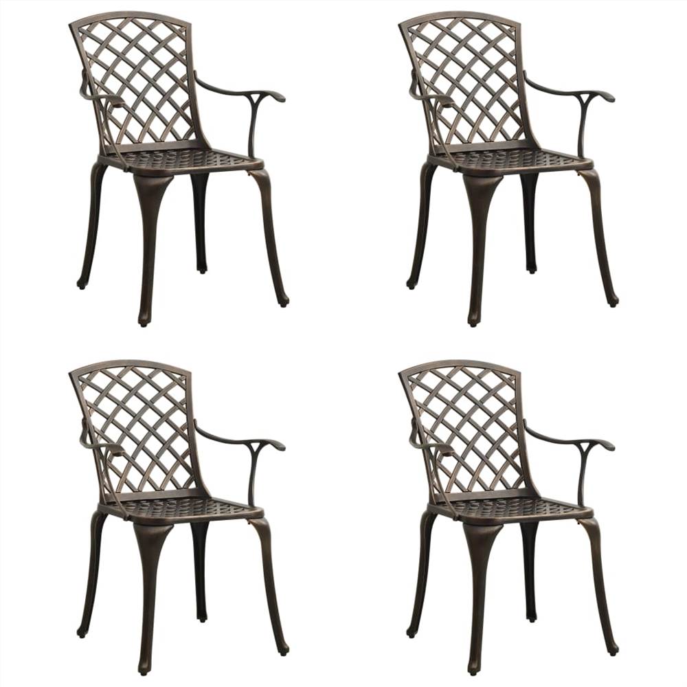 

Garden Chairs 4 pcs Cast Aluminium Bronze