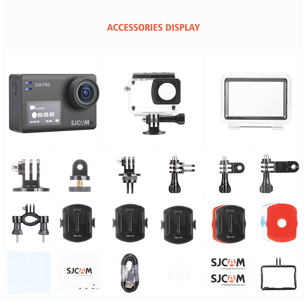 SJCAM SJ8Pro Sports & Action Camera 4K/60FPS Waterproof Black