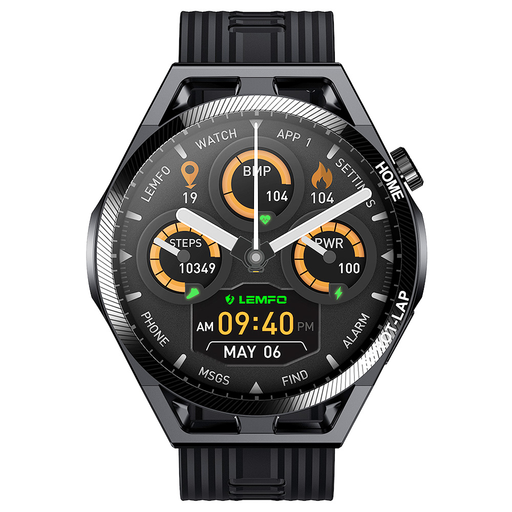 LEMFO LF31 Smartwatch BT Calling Watch 1.32 '' شاشة تعمل باللمس ، HR ، SpO2 ، BP Monitor ، NFC لنظام Android iOS - أسود ورمادي