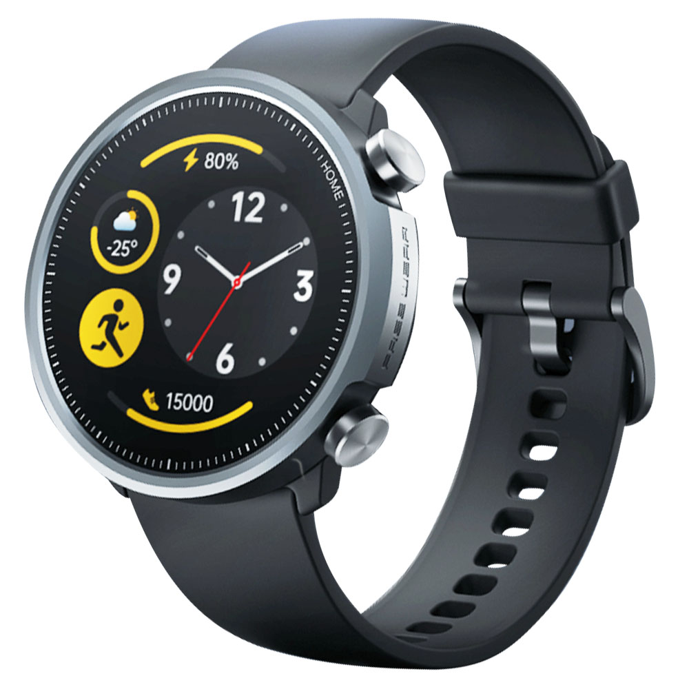 Mibro A1 Smartwatch 1.28 '' หน้าจอสัมผัส HD BT5.0 เซ็นเซอร์อัตราการเต้นของหัวใจ SpO2, 20 โหมดกีฬา, 5ATM กันน้ำ - ดำ