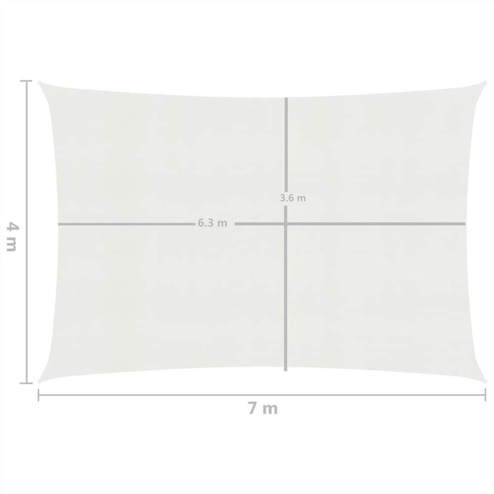 Sunshade Sail 160 g/m² White 4x7 m HDPE