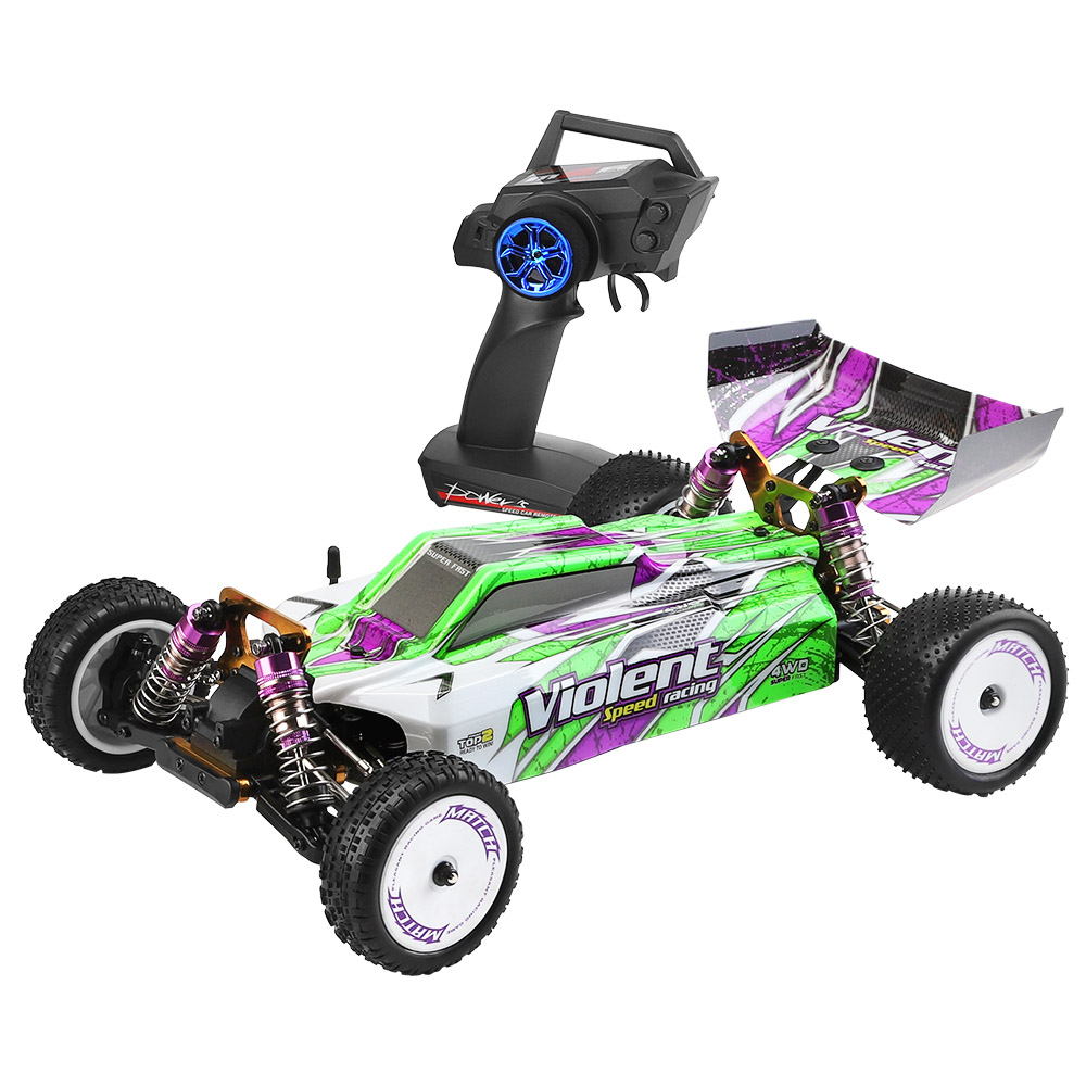 

WLtoys 104002 1/10 2.4G 4WD RC Car Off-road Brushless Motor Max Speed 60km/h - Three Batteries