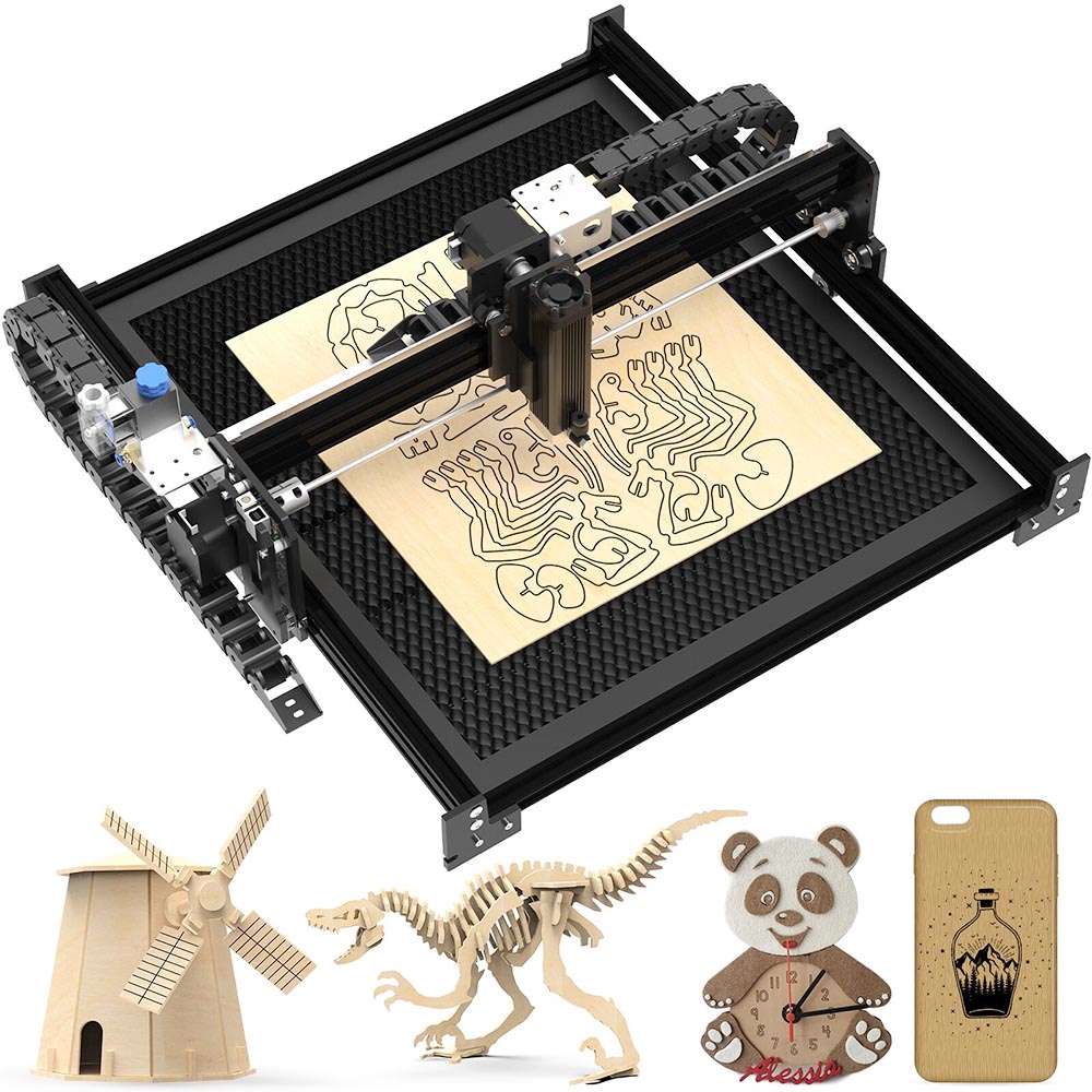 NEJE 3 Pro E30130 5.5W Laser Engraver Cutter, H4944 Honeycomb Panel, 100% Pre-assembled,  Auto Air Assist, APP Control, 0.06mm Compressed Spot, 0.01mm Precision, 1000mm/s, Engraving Size 400*410mm, Expandable to 400*1030mm