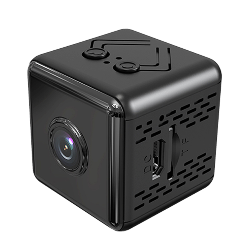 كاميرا لاسلكية صغيرة حقيقية 1080P Wifi Camera Home Nanny Tiny Cam Baby مع رؤية ليلية للكشف عن تطبيق الهاتف الخلوي - أسود